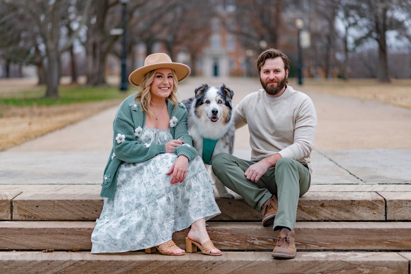 Angelique with her family and their Australian Shepherd